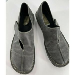 Sergio Tomani Artisan Handmade Gray Leather Slip On Flats Shoes Womens 38/7.5